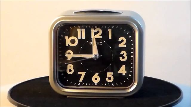 Seiko QHK023SLH Silver Tone Analog Travel Alarm Clock