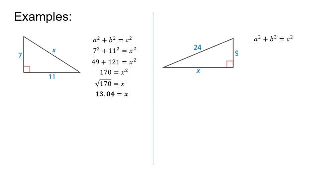 9.1 Lesson: Pythagorean Theorem
