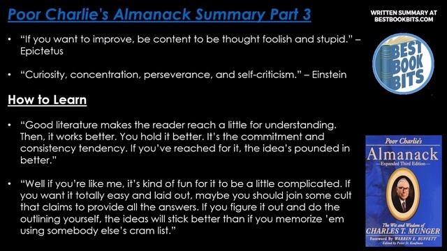 Poor Charlie's Almanack | Charles T. Munger | Book Summary Part Three смотреть онлайн