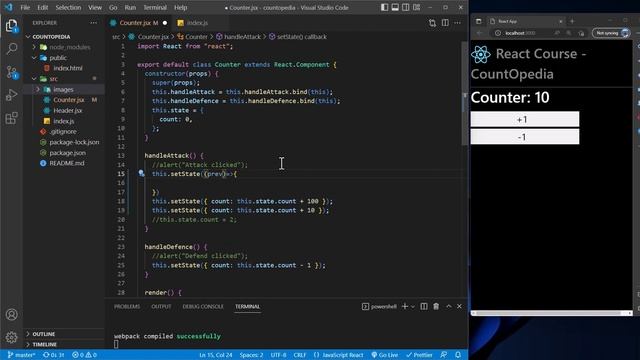 Последовательное изменение состояний в React смотреть онлайн