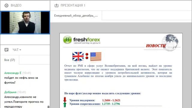 Ежедневный обзор FreshForex по рынку форекс 5 декабря 2016. смотреть онлайн