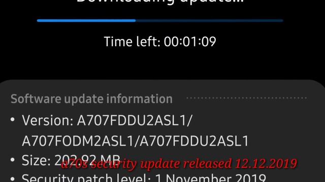 A70s samsung security update 12.12.2019 must update смотреть онлайн