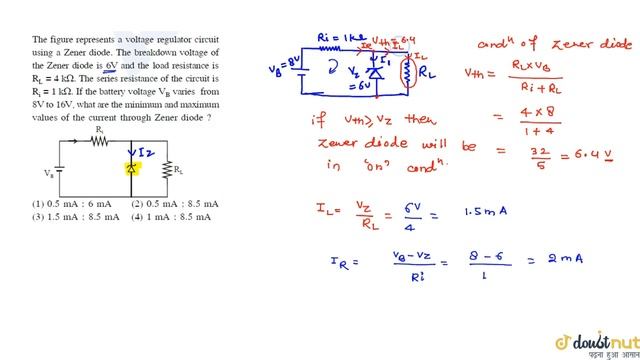 the figure represents a voltage regulator circuit using a zener diode. The breakdown voltage of the смотреть онлайн