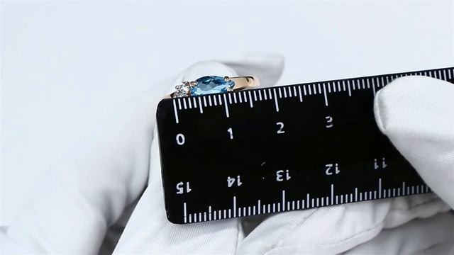 Кольцо из золочёного серебра AQUAMARINE А6934205А-п с топазом и фианитом смотреть онлайн