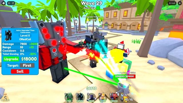 НОВЫЙ ЗЕЛЕНЫЙ ЛАЗЕР в ТТД роблокс | Toilet Tower Defense roblox | Astro Upgraded Titan Cameraman смотреть онлайн