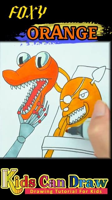 How To Draw 🦊🦊 Foxy In Orange | Rainbow Friends AND Five Nights at Freddy's #shorts смотреть онлайн