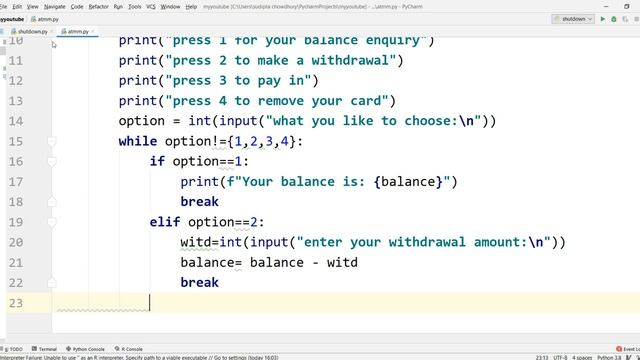 Python Mini Project Exercise || ATM Management System || 2020 смотреть онлайн