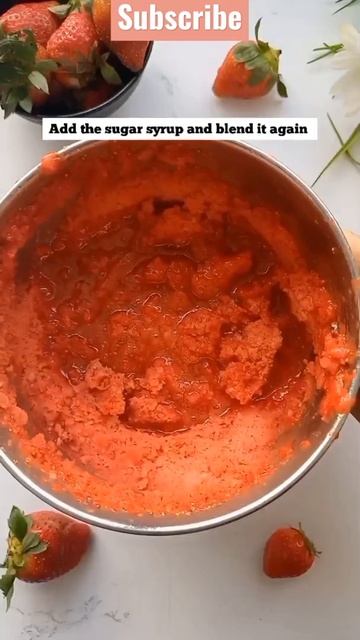 Strawberry Sorbet Without Ice-cream Maker😍🍓|| #shorts #youtubeshorts смотреть онлайн