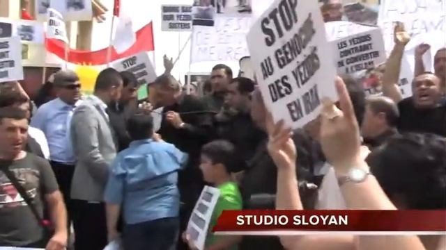 Ezdixan Manifestation 09 08 2014 Paris Partit 2,Генацыд  ЕЗИДОВ В ираке ,шангале