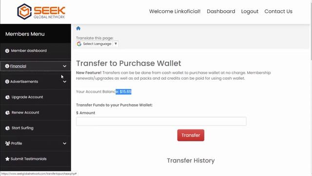 SEEK GLOBAL NETWORK HOW BACKOFFICE WORKS - GET $125 FREE DOLLARS - SGN смотреть онлайн