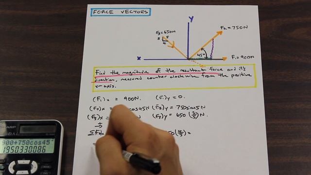 Calculating The Resultant Force And Angle Of Three Vectors - Vector Practice