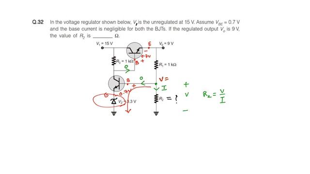 GATE 2020 Find the value of R2 in the given Voltage Regulator Circuit смотреть онлайн