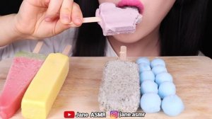 ASMR RAINBOW ICE CREAM *DIAMOND PLAY BUTTON* UNBOXING 다이아 버튼 언박싱 *무지개 아이스크림 먹방 JANE ASMR 제인