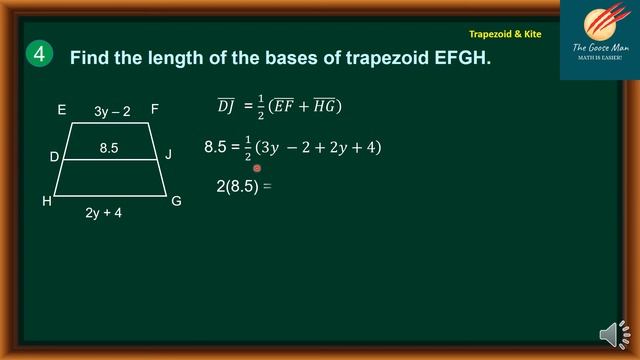 Properties of Trapezoid and Kite (Midline Theorem) смотреть онлайн