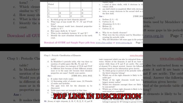 Class 10 Science Ch 5 { Periodic Classification Of Elements } PYQs #shorts