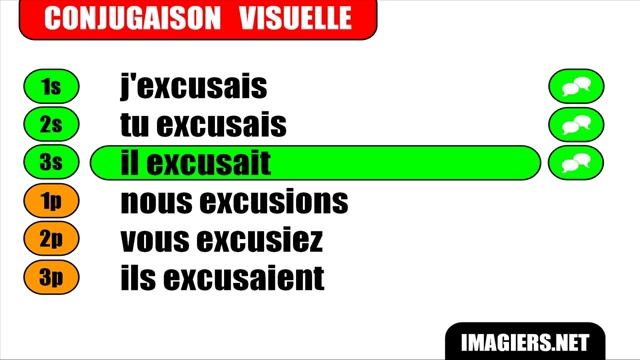 Узнать французский = Excuser = Indicatif Imparfait смотреть онлайн