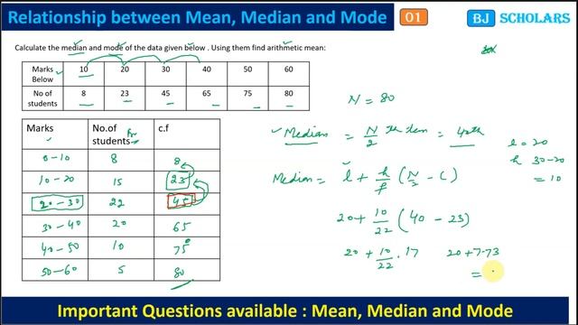 Relationship between Mean Median Mode|BCA|BBA|BCOM| Business Statistics |BJ SCHOLARS смотреть онлайн