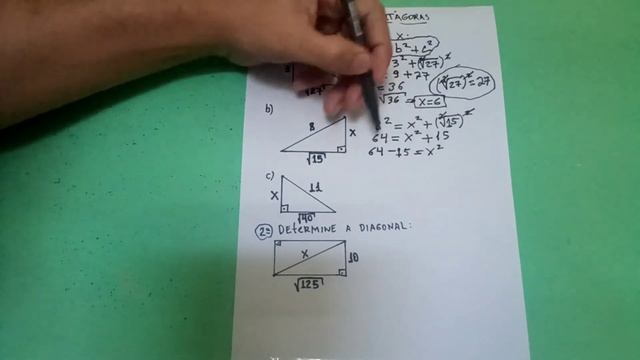 Teorema De Pitágoras Mais O Lado Com Raíz Quadrada