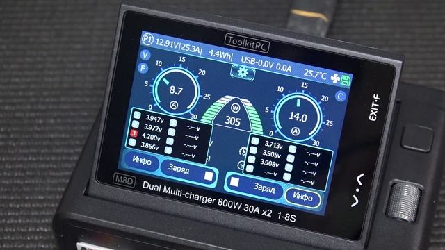 МОЩЬ, стиль, компактность. Все это двухпортовая зарядка ToolkitRC M8D.