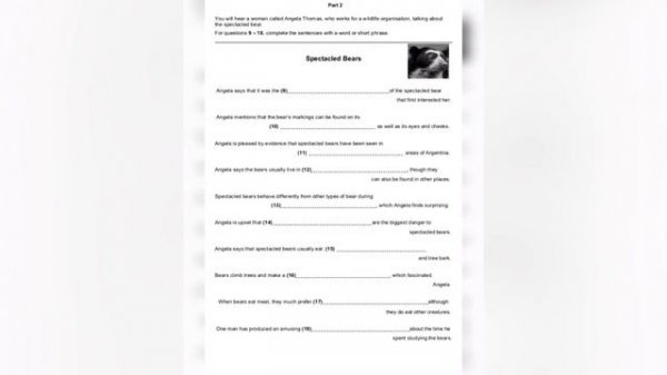 B2 First Listening test 1 - Task 1 with answer keys