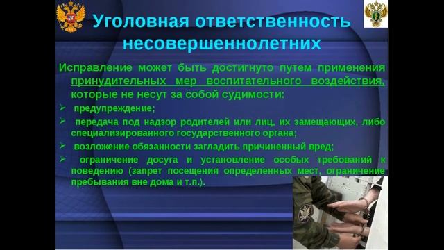 «Уголовная ответственность несовершеннолетних!» правовой час смотреть онлайн