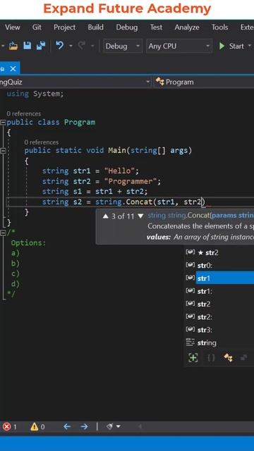 Programming Quiz Questions - Q76 - Expand Future Academy #Shorts #Programming #CSharp #Dotnet смотреть онлайн