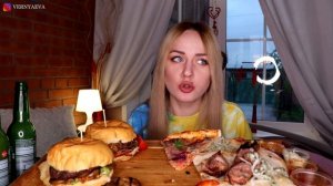 MUKBANG | Фаст фуд, шашлык, матча |  Fast food, matcha tea не ASMR
