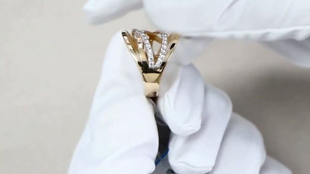 Золотое кольцо Красносельский ювелир с фианитом РКд3800 смотреть онлайн