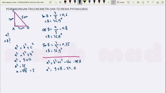 PERBANDINGAN TRIGONOMETRI DAN TEOREMA PYTHAGORAS смотреть онлайн