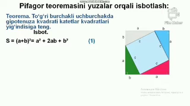 Pifagor Teoremasi Va Uning Isboti