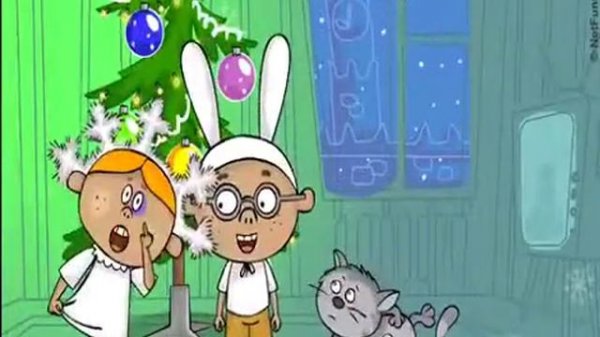 Школьник и школьница Новый год