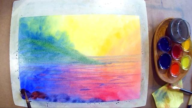 #006 Landscape based on Color Circle | Краєвид на основі колірного круга. Waldorf Art. смотреть онлайн