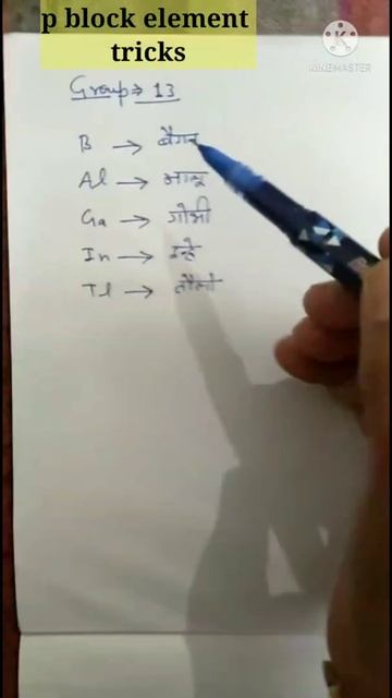 how to learn p block elements in periodic table | group 13 | p block element कैसे याद करे।।#shorts