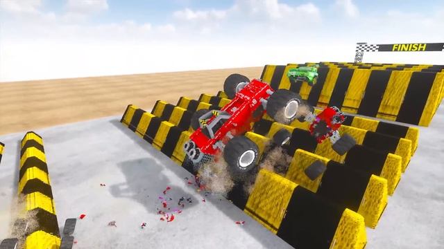 Big & Small McQueen with one Bigfoot wheel vs Thomas the Tank Engine Train in Teardown! смотреть онлайн