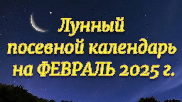 Лунный посевной календарь на ФЕВРАЛЬ 2025 г.