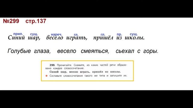 ГДЗ 4 класс, Русский язык, Упражнение. 299 Канакина В.П Горецкий В.Г Учебник, 2 часть