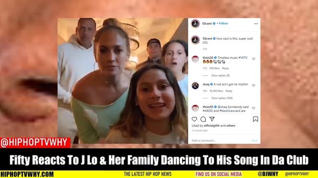 50 Cent Reacts To Jennifer Lopez & Her Family Dancing To His Song In Da Club смотреть онлайн