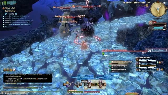 FFXIV EW #041 Maschinist Level 88-90, Tänzer Level 81-82, Nebenaufträge Labyrinthos und Thavnair смотреть онлайн