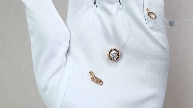 Колье из золочёного серебра AQUAMARINE с фианитом и Swarovski А73623А-п смотреть онлайн