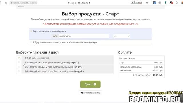 BOOMINFO RU Урок 2 Регистрация хостинга и домена смотреть онлайн