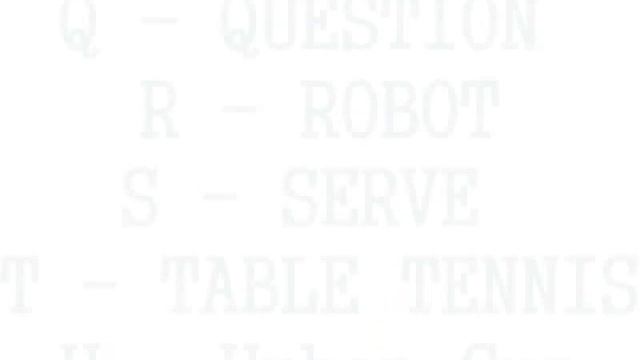 Alphabet Table Tennis English language courses Курс английского языка смотреть онлайн