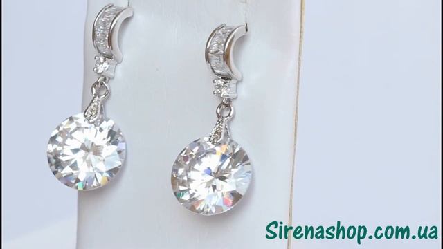 Sirenashop.com.ua: Бижутерия (Серьги Ория) с фианитами смотреть онлайн