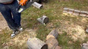 Бензопила ZimAni 450 в работе