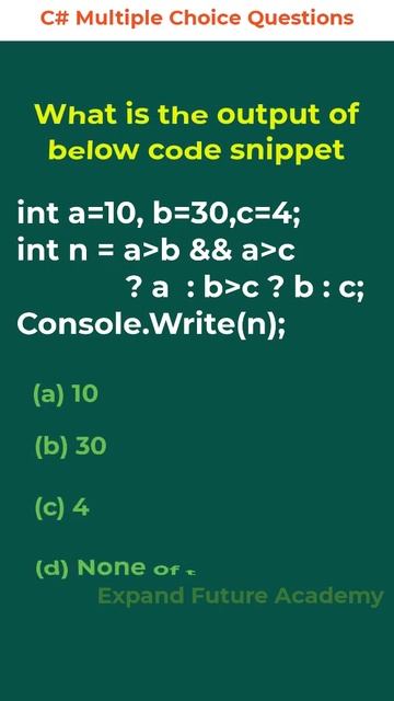 C# Multiple Choice Question 052 - Expand Future Academy #Shorts #CSharp #Dotnet #Programming смотреть онлайн