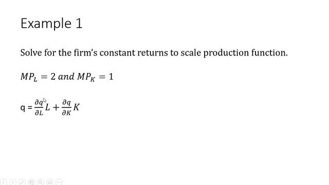 Euler's Theorem And Homogenous Of Degree 1 Production Functions