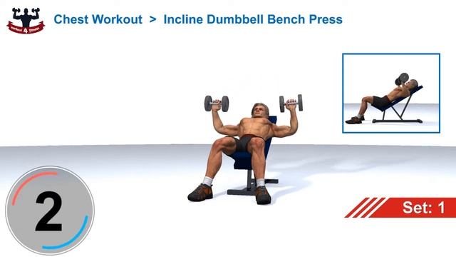 Chest Workout : Incline Dumbbell Bench Press (Burns 102 Calories) смотреть онлайн