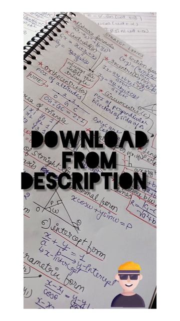 STRAIGHT LINES SHORT NOTES | FORMULA SHEET | MATH CLASS 11 смотреть онлайн