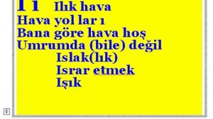 Турецкий язык - урок 5