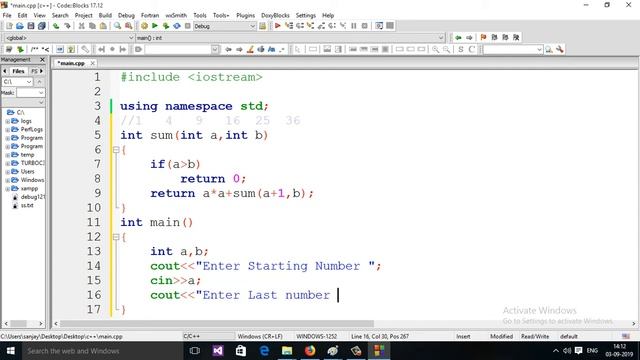 19 : C++ Program to print sum of 1 4 9 16 25 36 nth series using recursion (Hindi) смотреть онлайн