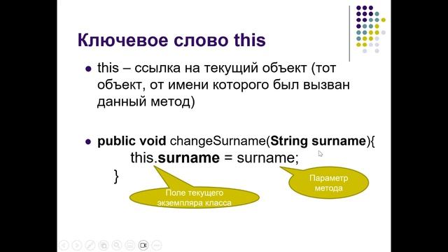 Ключевое слово this в Java смотреть онлайн